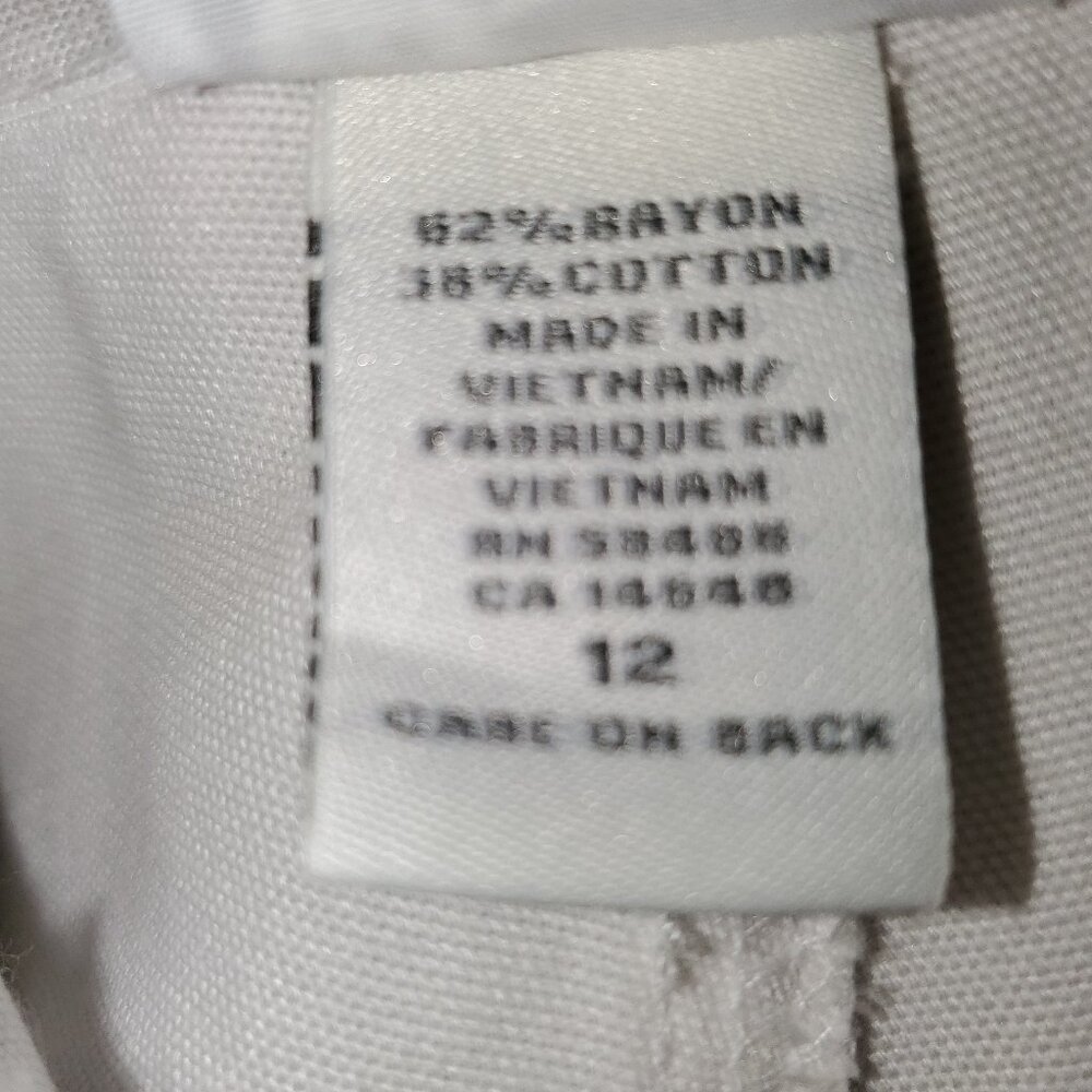 White Sierra Skimmer Size 12 White Rayon/Cotton Blend 34"W X 13"L - please read! - Picture 5 of 11